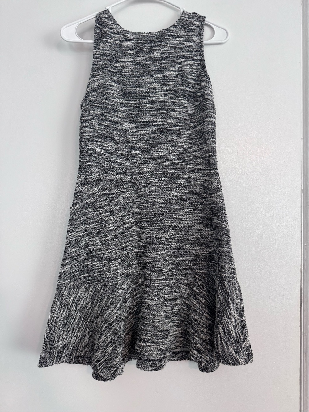 GAP Gray Black White Knit Flared Dress